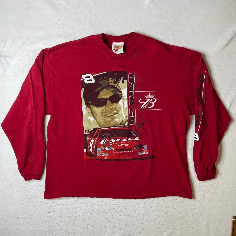 Winners Circle‎ Dale Earnhardt Jr Nascar T-Shirt Mens 2XL Long Sleeve Budweiser
